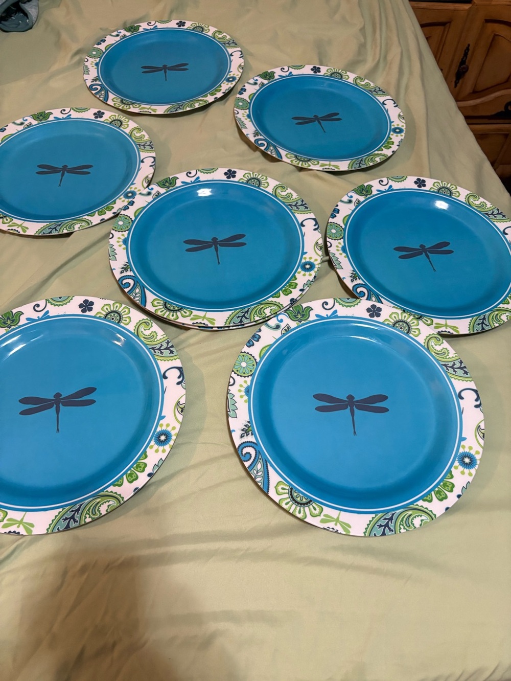 7 Blue Dragonfly Decorative Dinner Plate